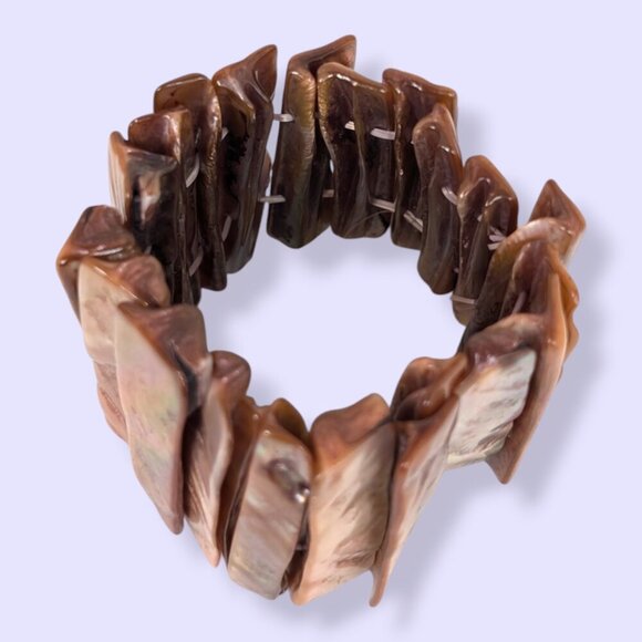 (2/$20) Abalone Mother of Pearl Stretch Bracelet - Picture 3 of 6